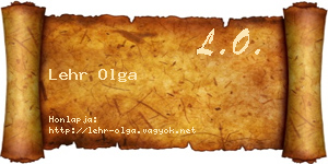 Lehr Olga névjegykártya